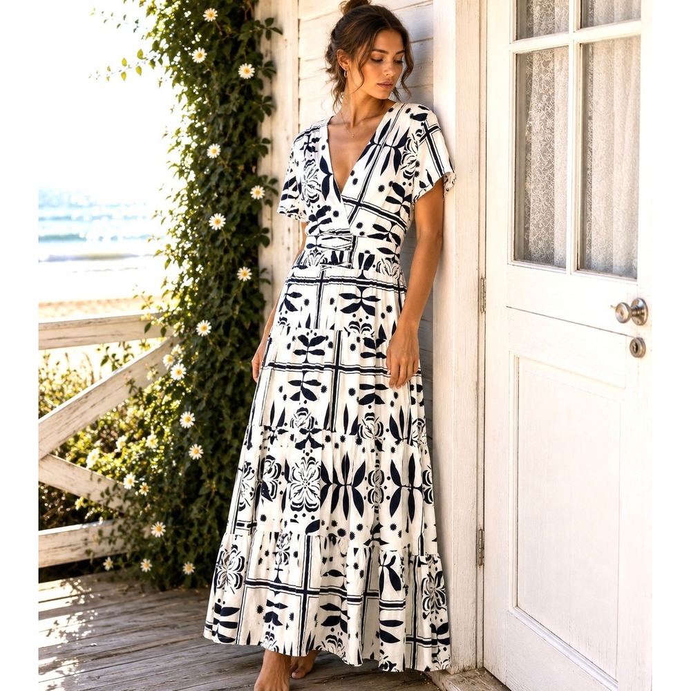 Anthropologie Kings Road Large Maxi Dress Cottagecore Romantic Coquette Feminine